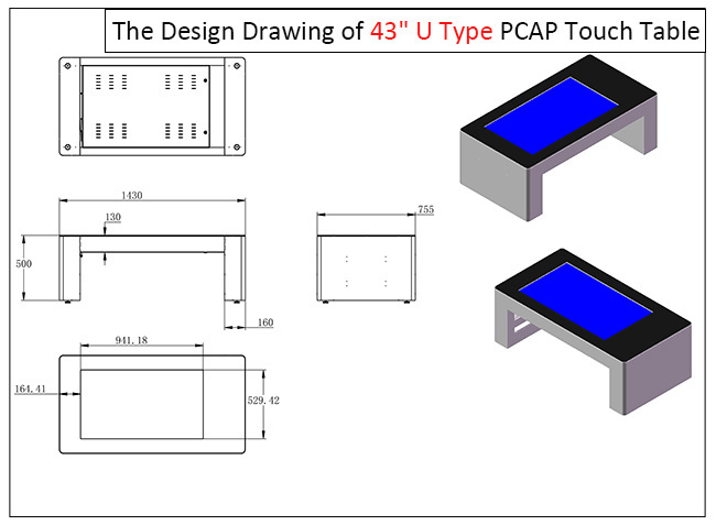 Android coffee table 43 inch advertising player interactive touch table for meeting advertising display