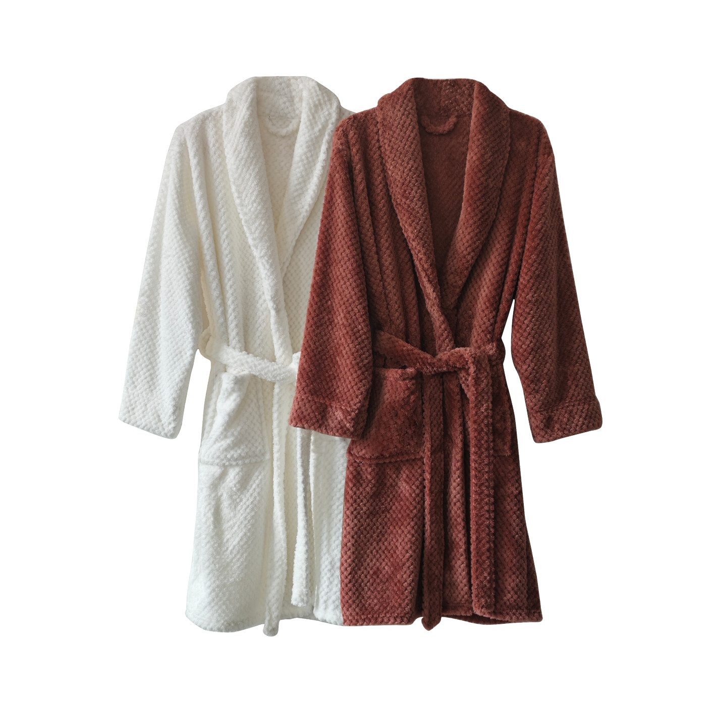 Plush Soft Robe Fluffy Warm Fleece Sherpa Shaggy Bathrobe For Men And Women