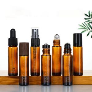 Wholesale Stainless Steel Essential Oil Glass Roller Bottles 10 Ml Amber dropper from china suppliers