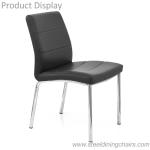 Faux Leather Upholstery 46cm 56cm 82cm Brushed Stainless Steel Dining Chairs