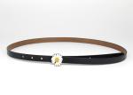 Women Casual 15mm Cowhide Leather Daisy Buckle Belt