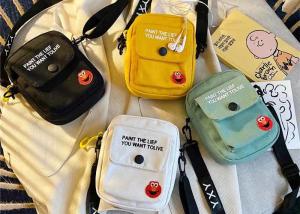 Wholesale Summer crossbody canvas bag tide customs logo words picture shoulder phone bag Korean personality handsome canvas bag from china suppliers