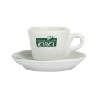 Porcelain Cappuccino Cups With Saucers 6 Ounce Specialty Coffee Drinks / Latte