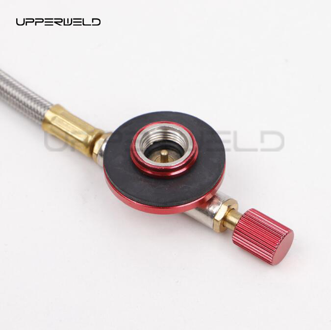 Stove Burner Silver Gas Refill Valve Stainless Steel Line Regulating Valve 1m Length