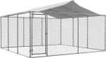 Outdoor Dog Kennels for Large Dogs with Roof, Heavy Duty Metal Dog Enclosures