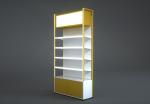 Duty free store Golden Cosmetic Display Shelves With Attractive Bright Lights