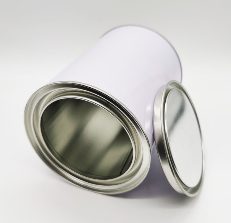 White Round Tin Containers With Lids 4L Empty Metal Tins