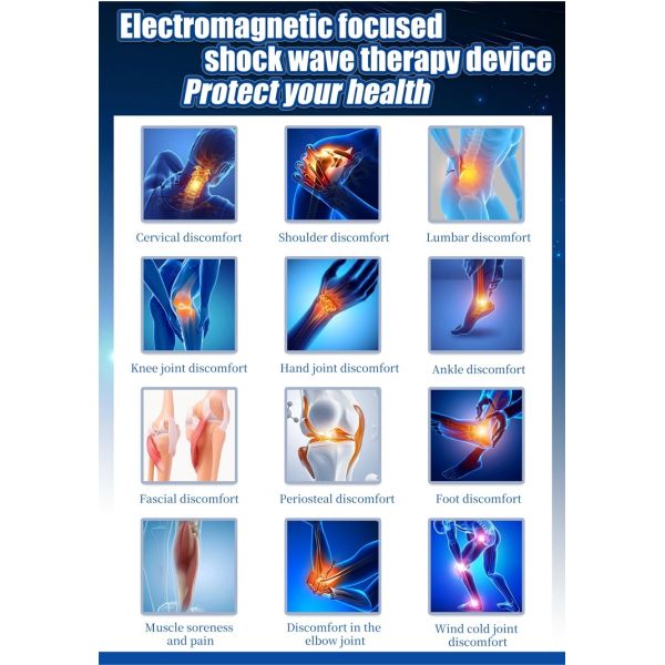 500W Focused Shockwave Therapy Machine 1-10Hz Frequency 0-66mm Penetration Depth