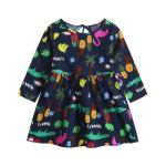 Spring Children's Clothing Girls Long Sleeve Dress Print Princess Dress