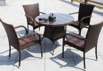 4 Seater Rattan Round Dining Table And Chair Set Outdoor Furniture Rattan Dining