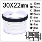 Blue 32x22 6mm Aluminum Solid Amplifier Stereo Volume Potentiometer