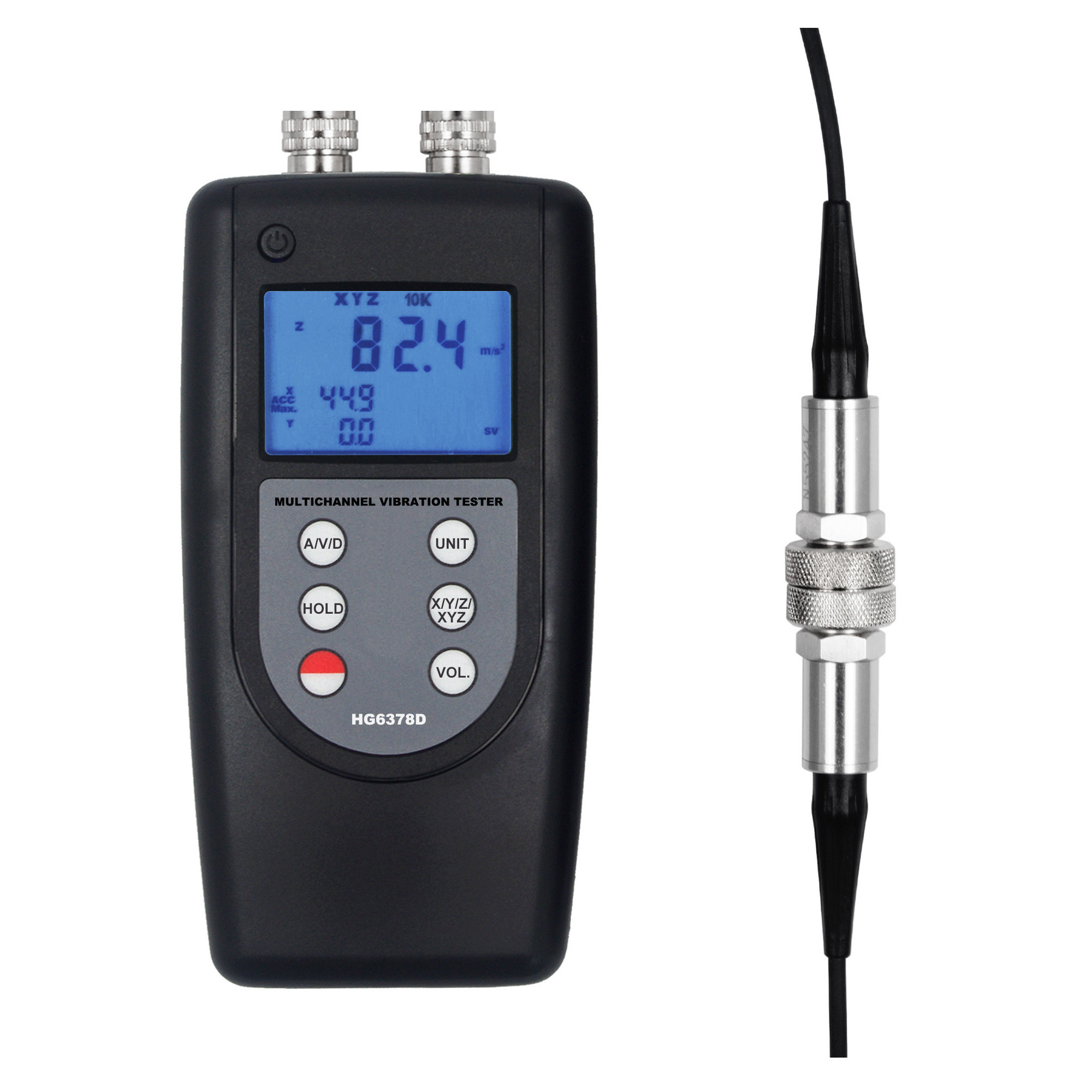 3 Accelerators 3 Channel Portable Vibration Meter HG6378-3