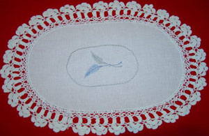 Rectangular coffee table linen table cloth table, Corcheted Lace Table linen, Tablecloth