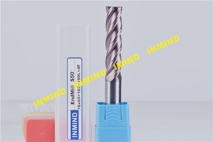TiSiN Coating 2 Flute / 4 Flute CNC End Mill with 16 mm Diameter 65mm Cutting Length