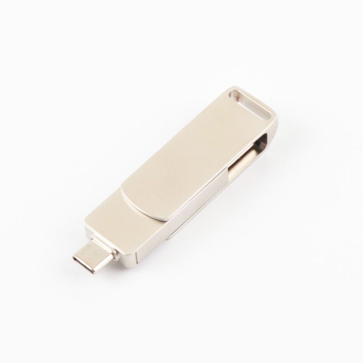 Type C Twist Metal USB Flash Drive 2.0 And 3.0 High Speed 256GB 128GB