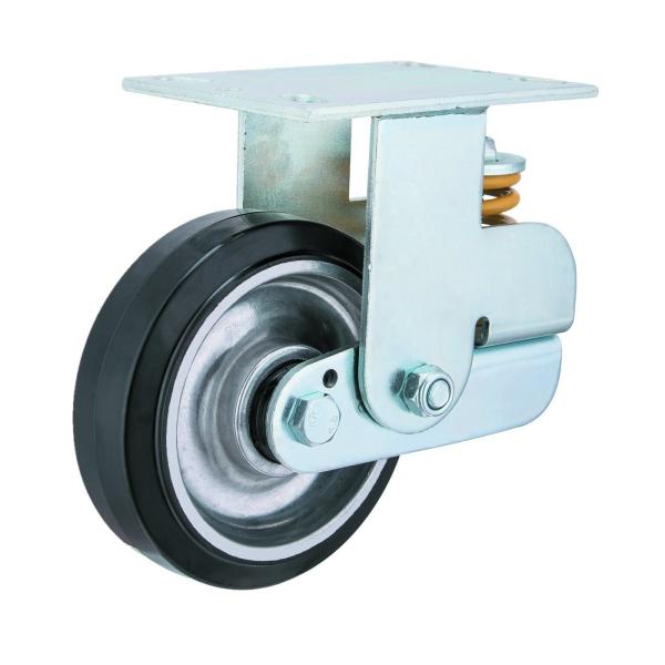 Roller Bearing 6 Inch Rubber / Polyurethane Spiral Shock Absorption Fixed