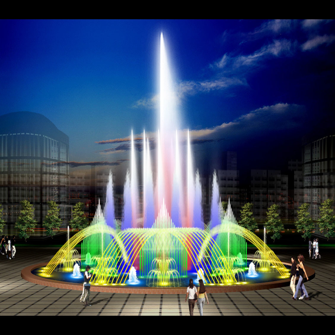 Colorful Musical Dancing Fountain 110V 220V 380V Outdoor Decoration