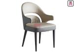 Electroplating Feet 0.38cbm Upholstered Wood Dining Chair Armrests