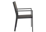 Black Outdoor Dining Chair With Aluminum And PE Rattan For Garden Furniture