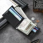 Men's Genuine Leather Wallet Ultra-Thin Anti-Theft Brush Wallet for Business