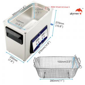 Wholesale Skymen Ultrasonic Cleaner For Dental Equipment With Basket 200W Heater 1.72 Gallon from china suppliers