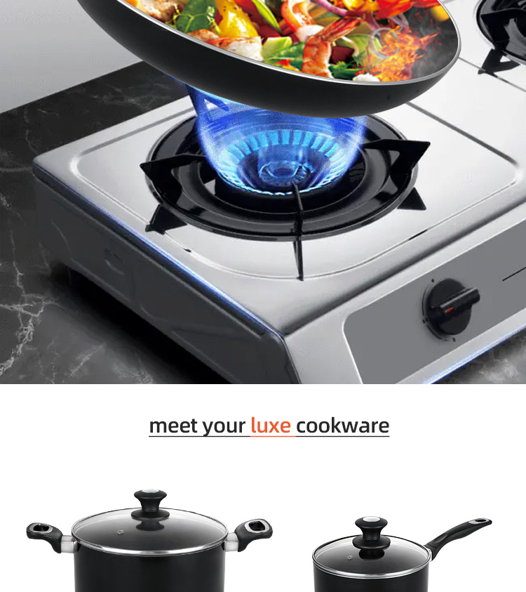 High Quality Non Stick Aluminum Cooking Pot Set Kitchen Pans And Pots With Bakelite Handle
