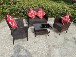 Wholesale China Factory Wholesale Rattan Sofa Waterproof Design Indoor Outdoor Sofa Table Chair Dining Desk Ottoman Furniture Set from china suppliers