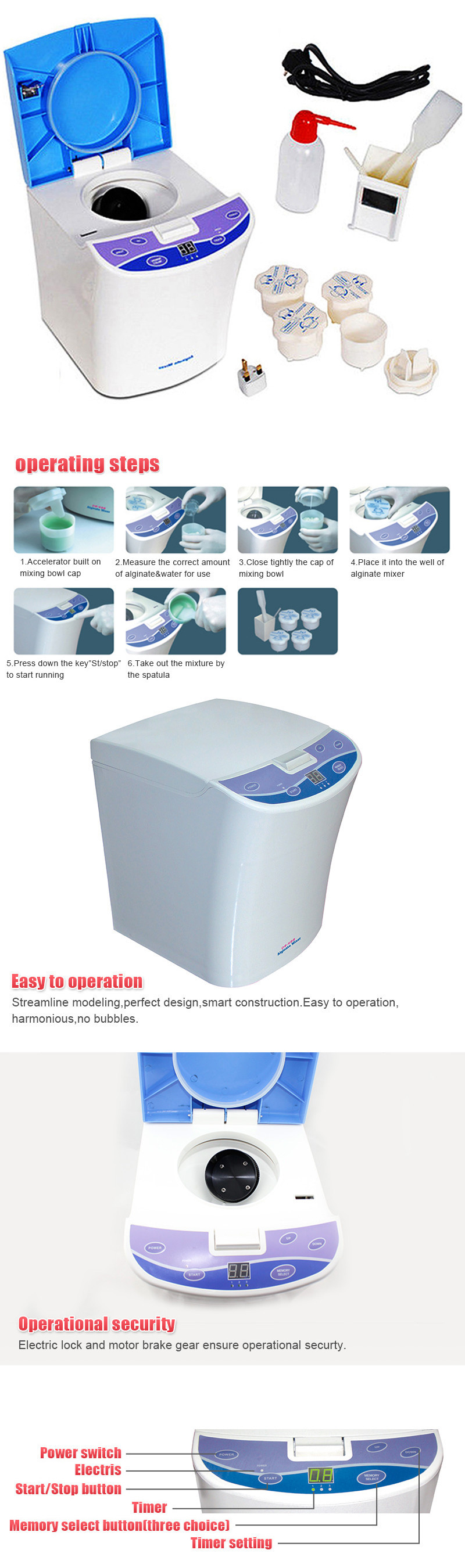 3000 RPM Dental Materials Amalgamator Amalgam Alginate Mixer