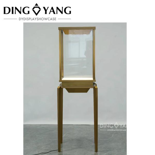 Custom Transparent Tempered Glass Jewellery Display Cabinet Beautiful Firm