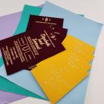 Customized Embossed Letter Press Gold Art Paper Velvet Gold Stamping Business