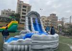Marble Color 0.55mm PVC Inflatable Water Slide With Pool