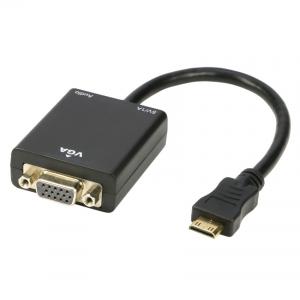 Wholesale 1080P Mini HDMI to VGA Video Converter HD Cable Adapter + 3.5mm Audio Output with Micro US from china suppliers