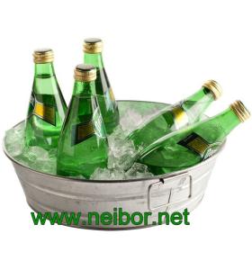 Wholesale Round galvanized metal beverage tub with handles soda cooler beverage cooler from china suppliers