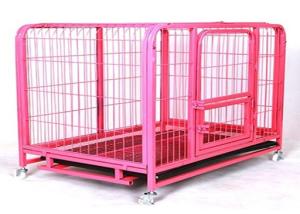 Wholesale Pink Color Metal Wire Mesh Collapsible Dog Crate Kennel Cage Can Customized from china suppliers