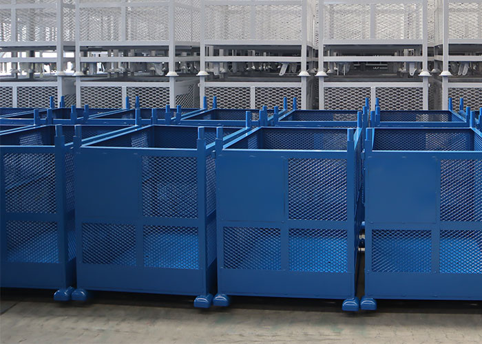 Stackable Forklift Stillage Bin Mesh Pallet Cages Drop Front