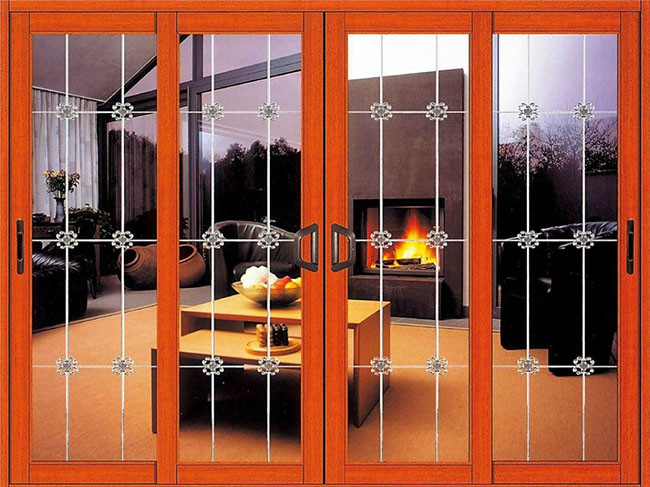 Frosted Glass Aluminum Door Profiles Excellent Thermal Conductivity Custom Size
