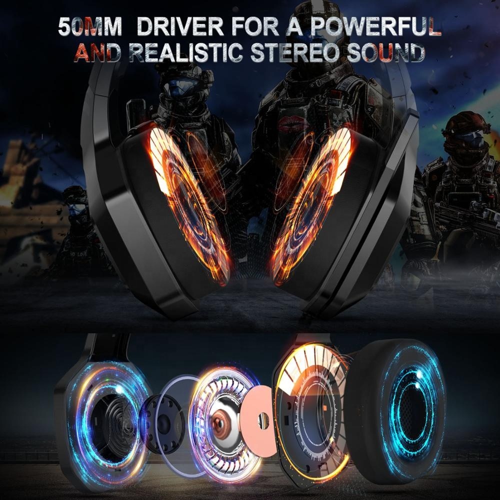3D Sound 50mm 117dB 2.2kohm 3.5 mm Gaming Headset