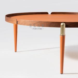Wholesale Round Metal Leg Italian Design Leather Modern Coffee Table from china suppliers
