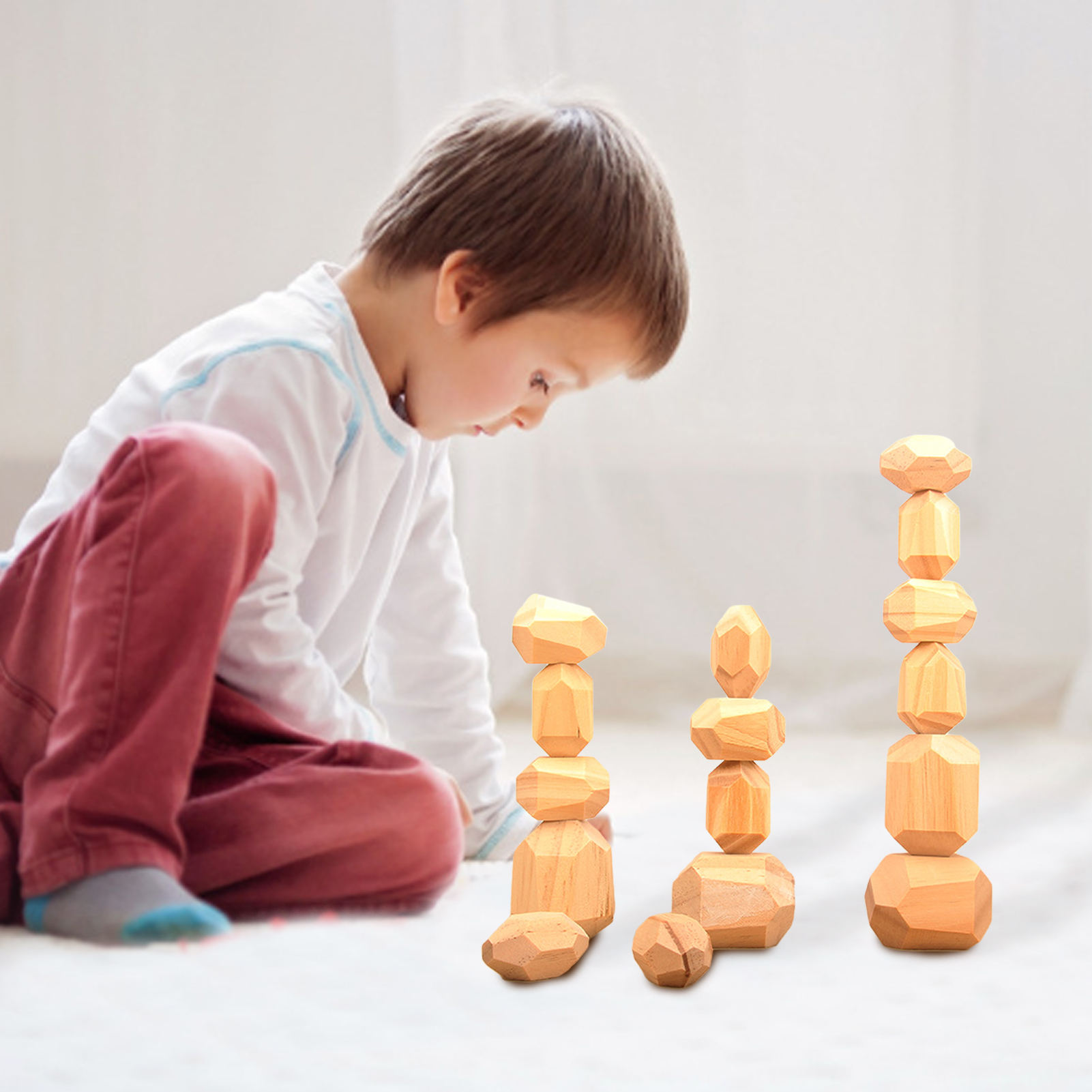 5cm 36pcs Digital Wooden Blocks Toys Baby Geometric Stacking Blocks