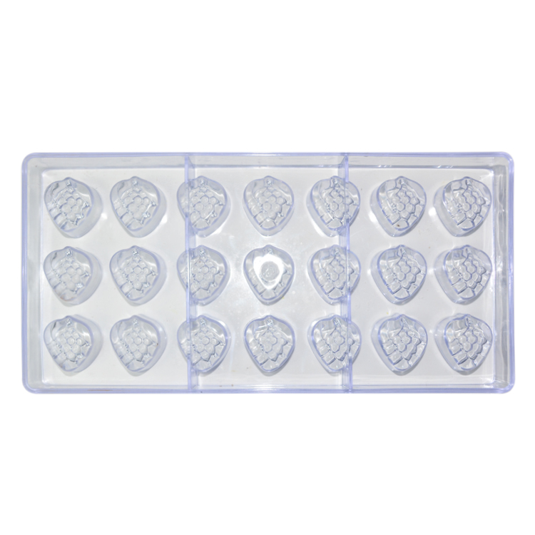 Strawberry Shape Chocolate Polycarbonate Mold Sustainable LFGB Approved
