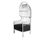 Velvet Seating Gold Bird Cage Chair Stainless Steel Metal Frame