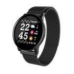 Big Round Touch Screen Smartwatch , Steel Strap Fitness Tracker Blood Pressure