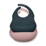 Multi Colors Deep Front Pocket 100g Baby Silicone Bibs For Messy Eaters