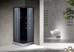 Square Bathroom Shower Cabins Grey Acrylic ABS Tray Black aluminium