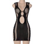OEM maufactory European American Summer Polyester Sexy Hot Spicy Grid Dress