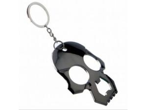 Wholesale Cool Skull Bottle Opener Keychain,Innovative cool casting black skull keychain bottle opener, logo engraved from china suppliers