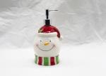 Snowman Christmas Soap Dispenser , Cute Ceramic Lotion Dispenser Pump