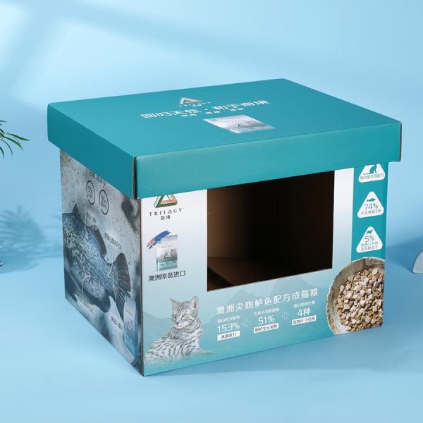 Cardboard Product Display Boxes For Cat Food , Corrugated Board Display Cases