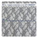 Chantilly Lace Fabric Eyelash Lace Trim For Womens Dress , White And Gray