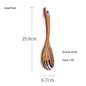 Wholesale Handmade 26CM Kitchen Wooden Utensils / Acacia Wood Salad Servers from china suppliers